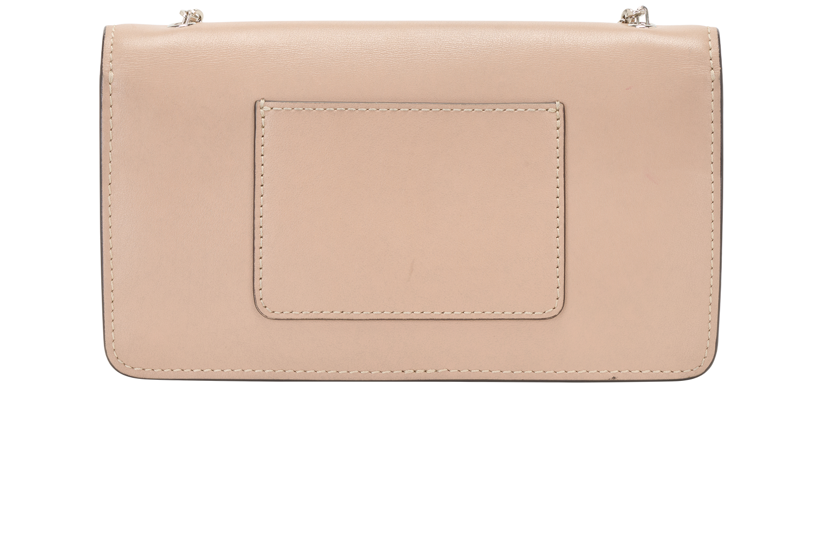 Bayswater Clutch On Chain, &pound;360, Handbags, Beige, Leather, Back view